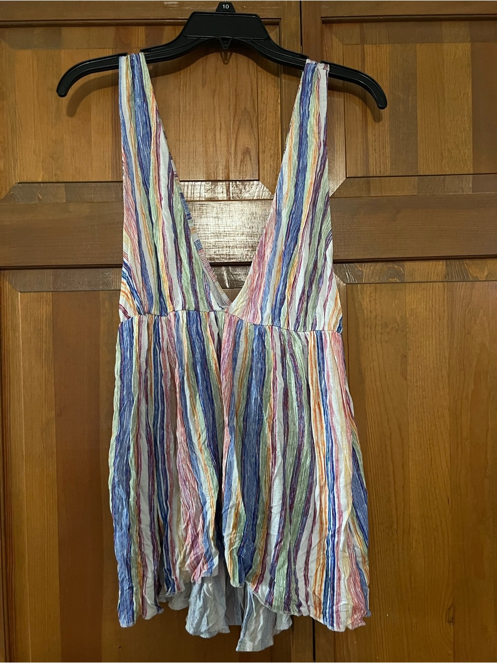 Urban Outfitters Multicolor Striped Tiered Skirt - Blue, Pink, Green, Yellow